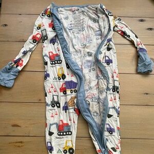 Little Sleepies Construction Trucks Zippies Size 3-6 Months